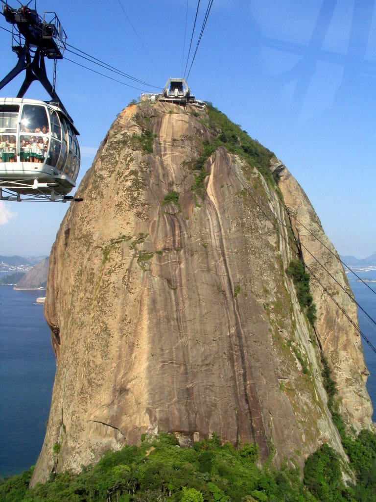 view of Pan de Azucar from cable car