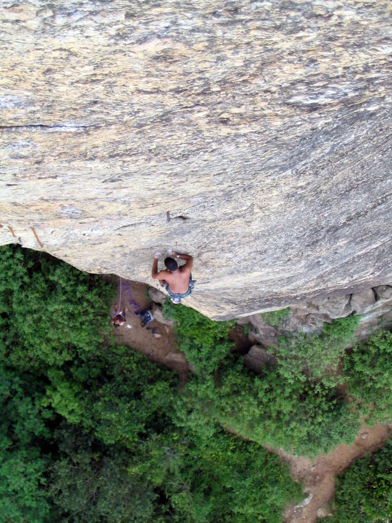 rock climber on a rock face