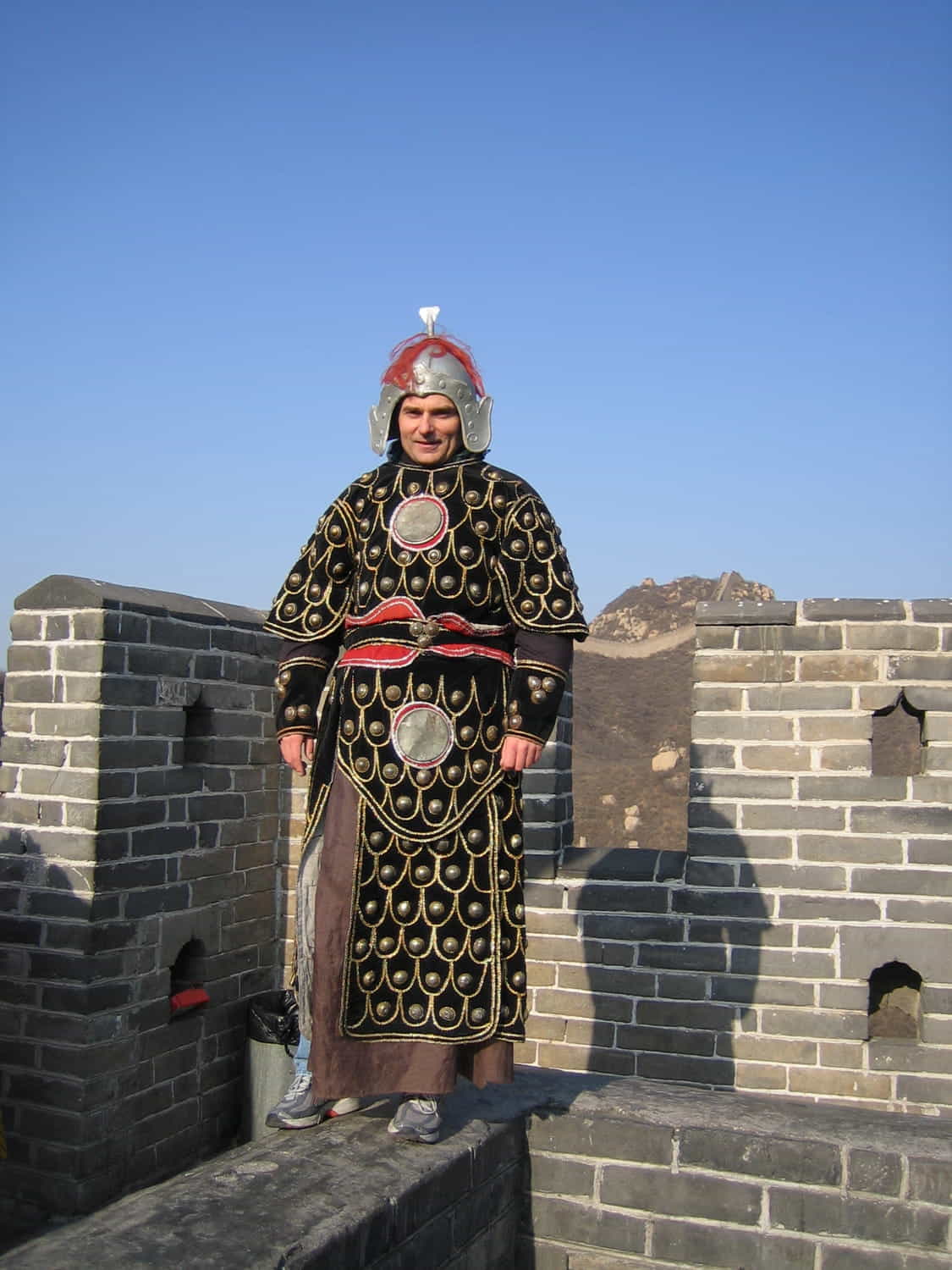 a person in traditional Chinese warior clothes