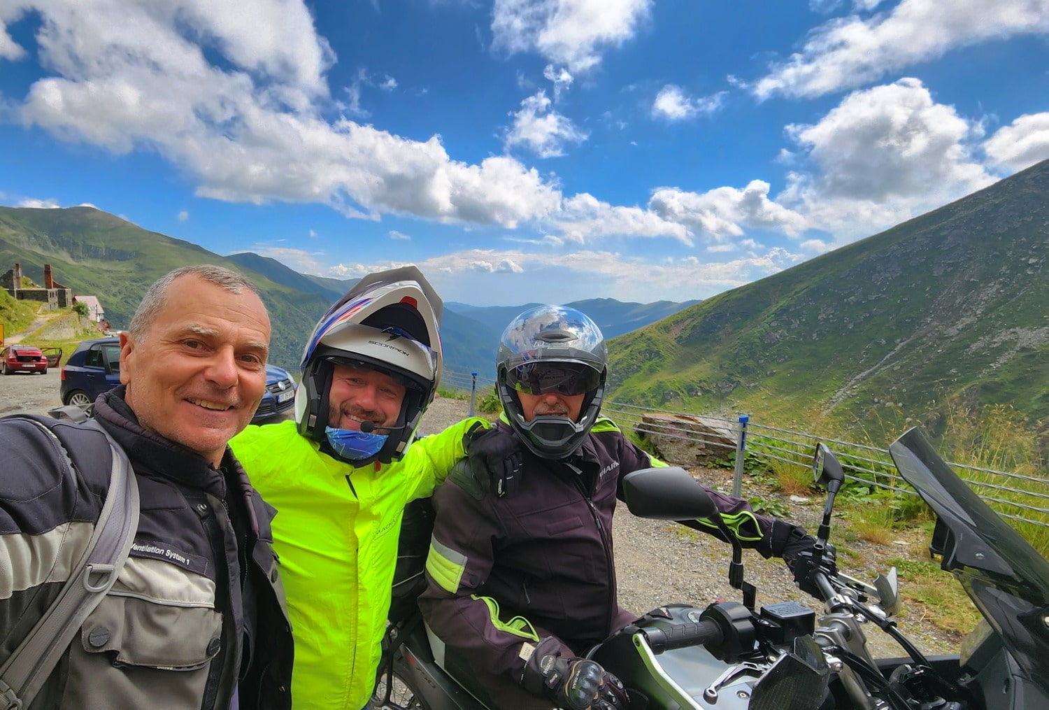 selfie of three riders