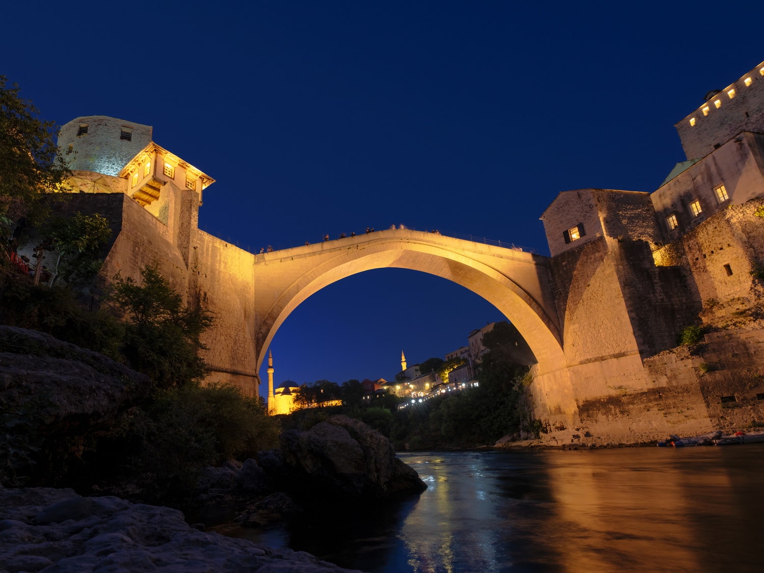 stone bridge at dusk