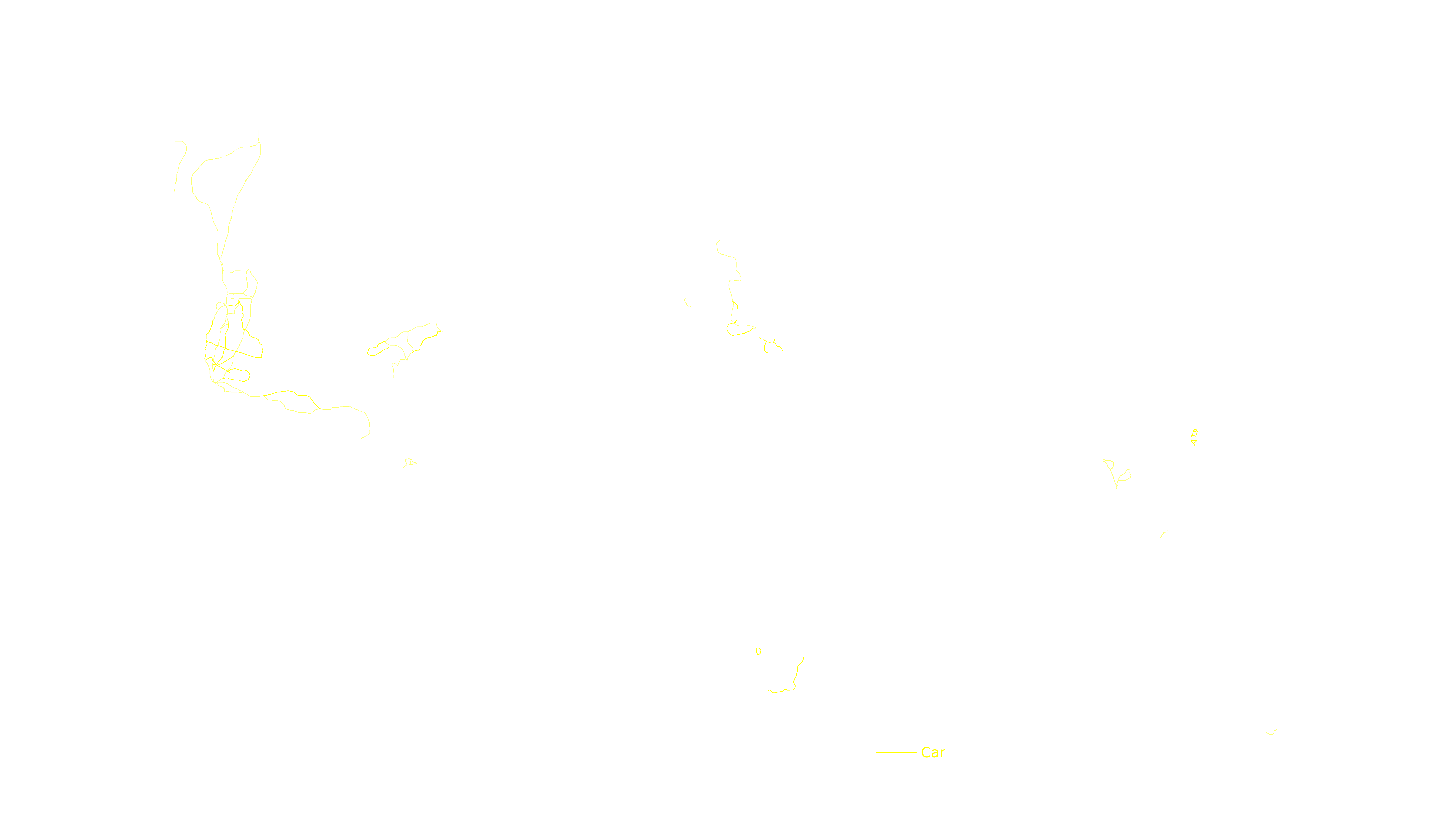 Map of the world with various routes