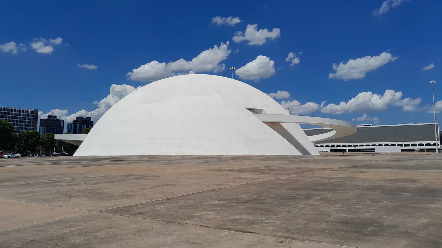 white dome building, resembling a spaceship