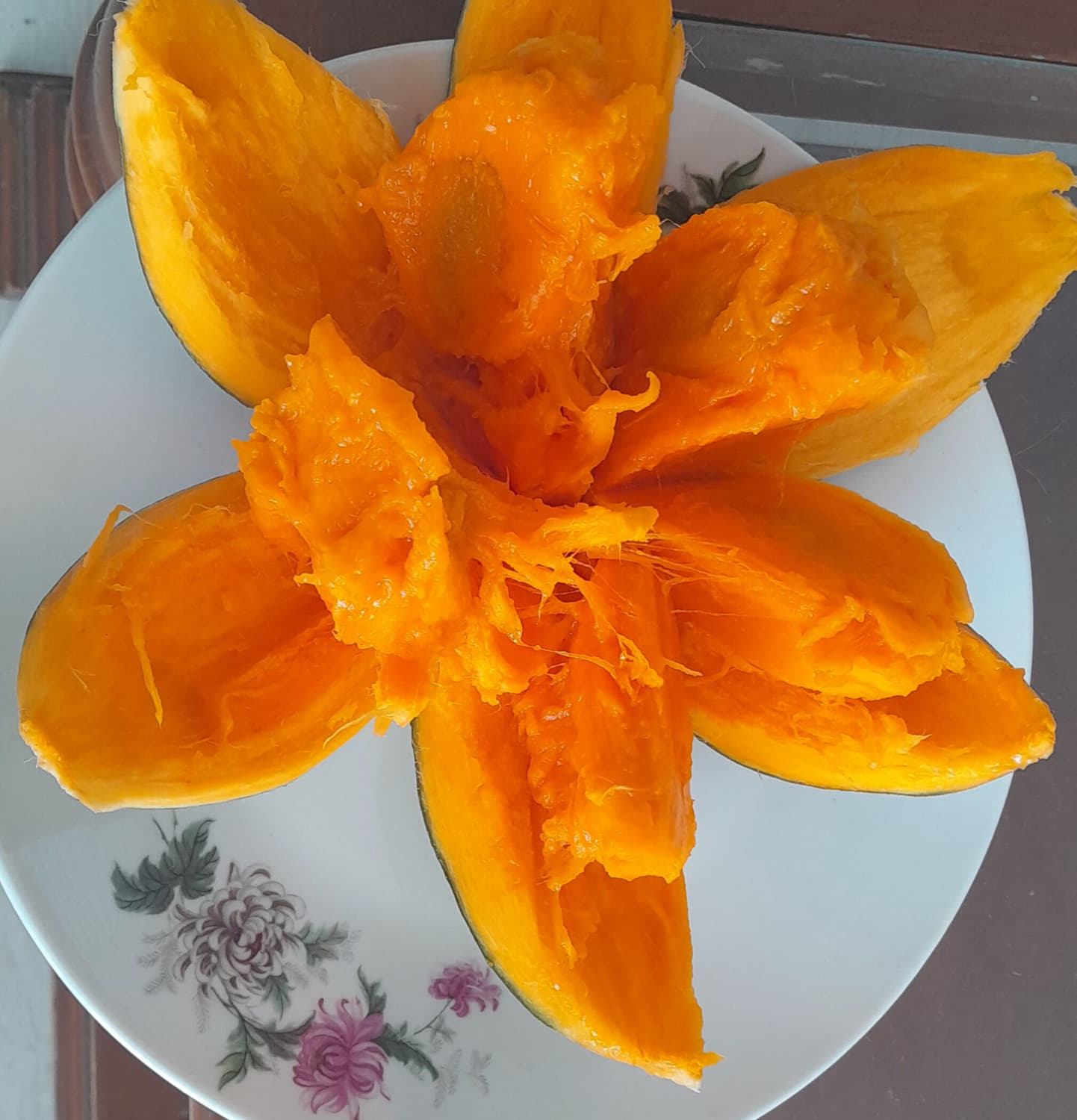 a yellow fruit cut open