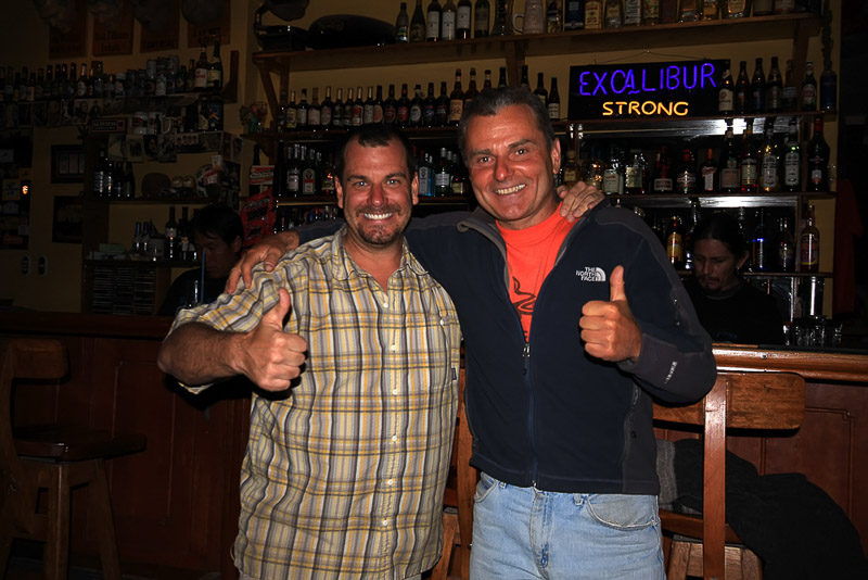 Two friends in a bar in Lima