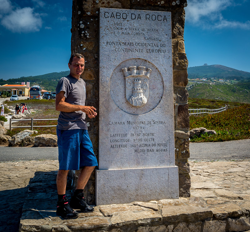 Posing next to a westernmost poit of Europe marker