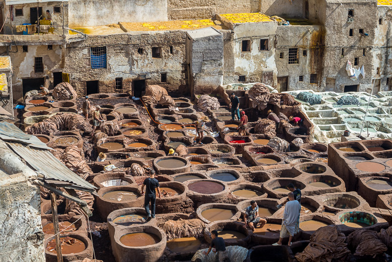 view of leather tanning baths