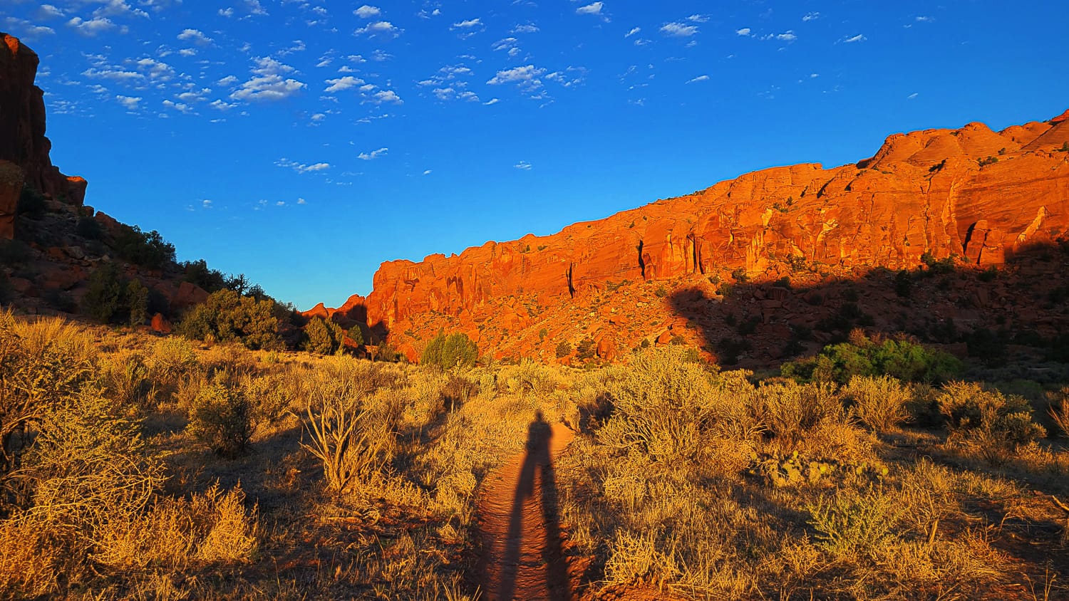 long shadow in a canyon 