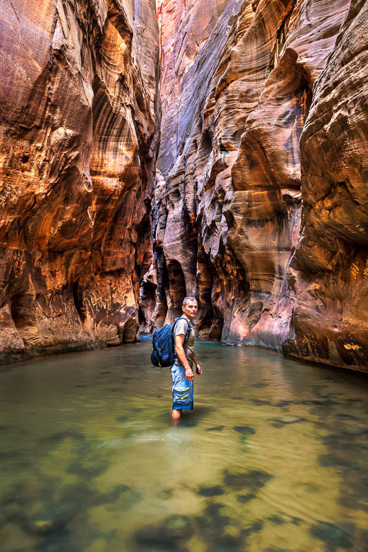 hiking through a canyong 