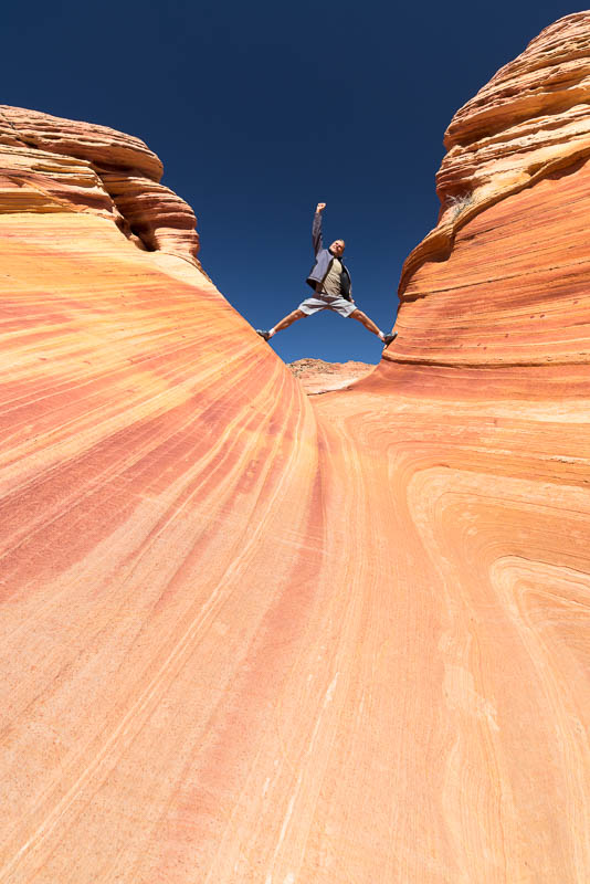 posing on red rocks