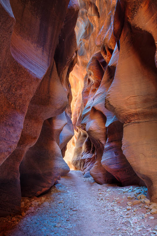 trail through a slot canyon