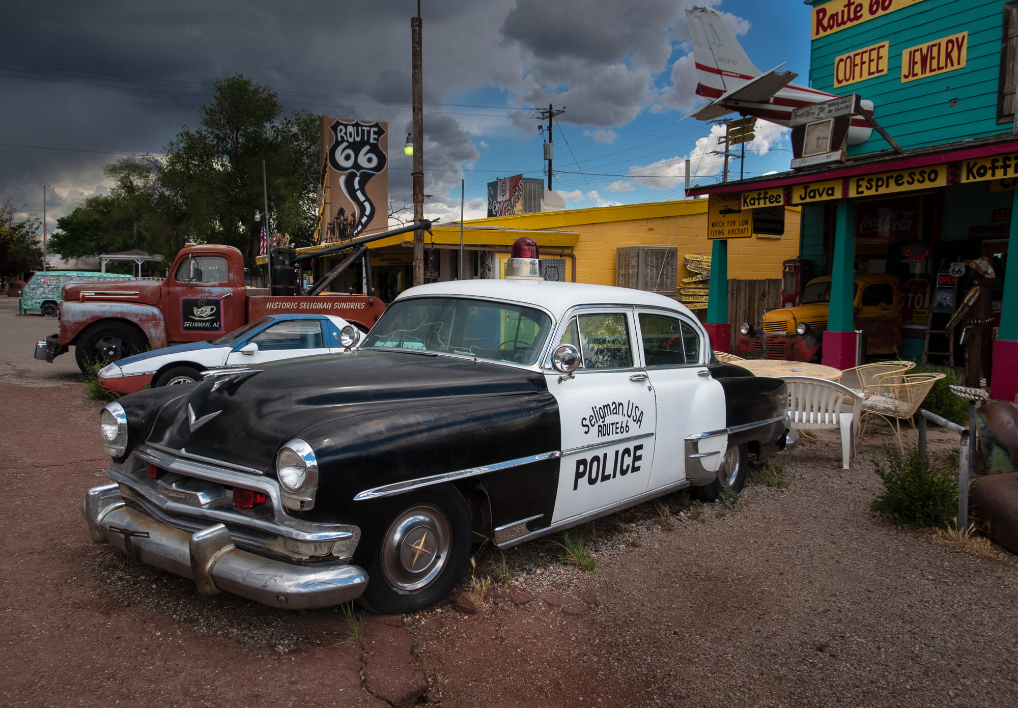 an old police car 