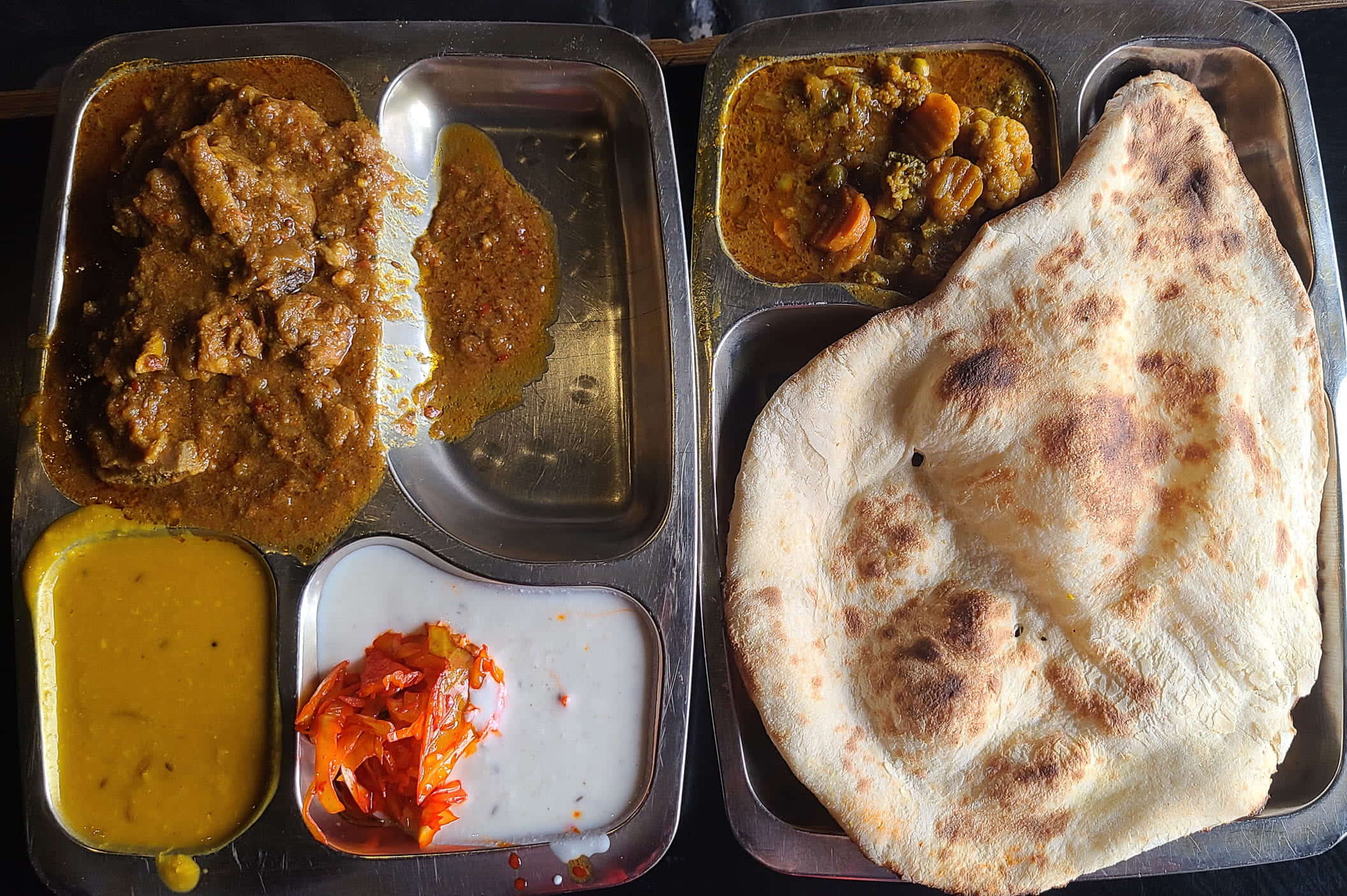 a set of indian food